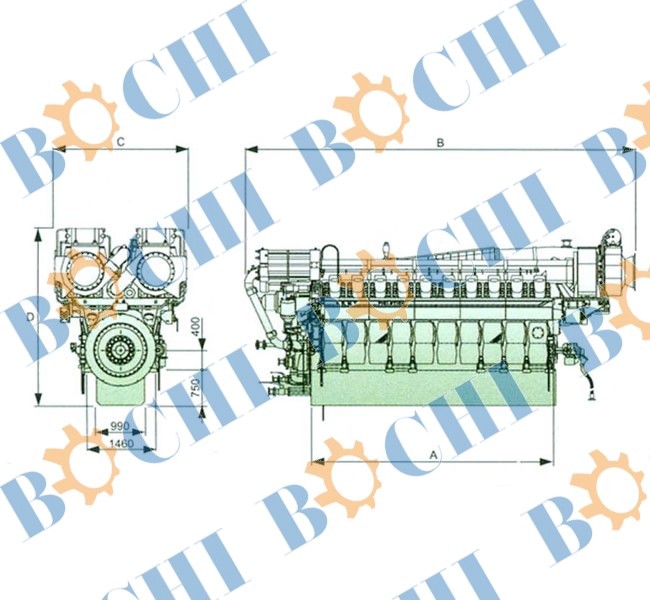 Sketch of Pielstick Diesel Engine