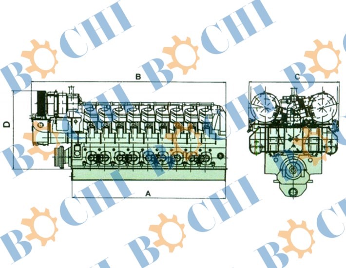 Sketch of Marine Diesel Engine