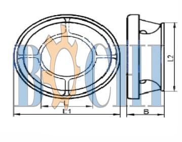 Bulwark Mounted Chock (( Mooring Chock JIS F-2007 Type B)