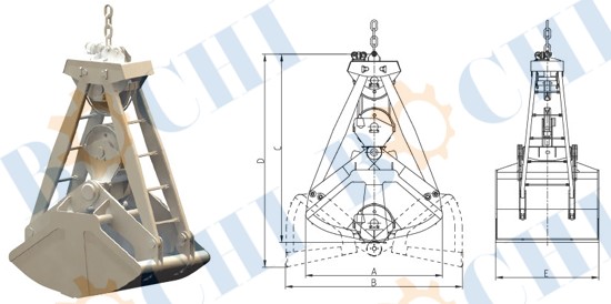 2 Wire Ropes Grab Bucket(5t、10t、16t)