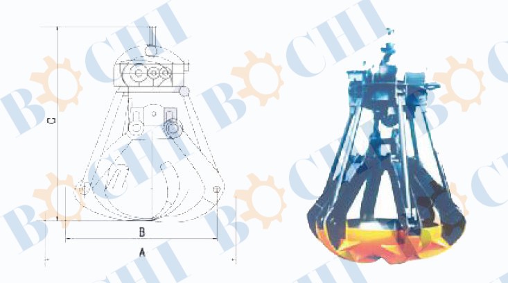 Electric Motor Multi Petal Grab Bucket