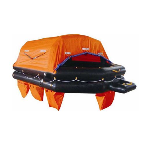 Throw-over inflatable life raft