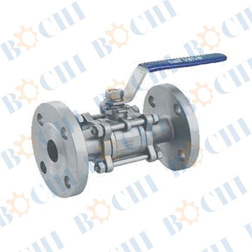 Marine three-piece flanged ball valve