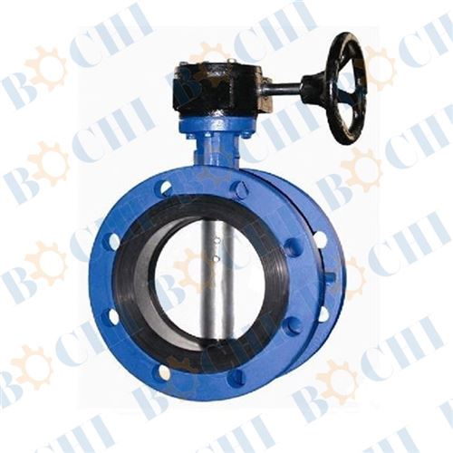 D341X worm gear flange type soft seal butterfly valve