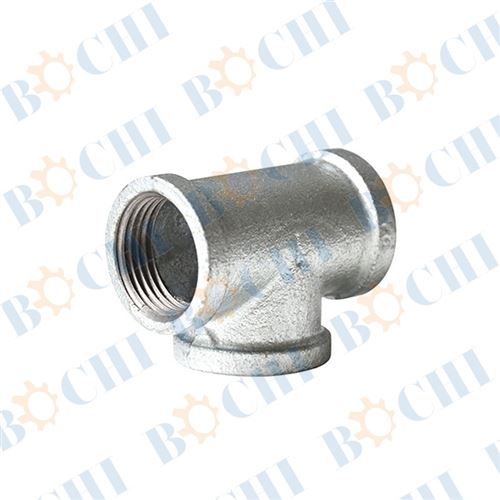 Hot plated malleable tee for cast iron pipe fittings